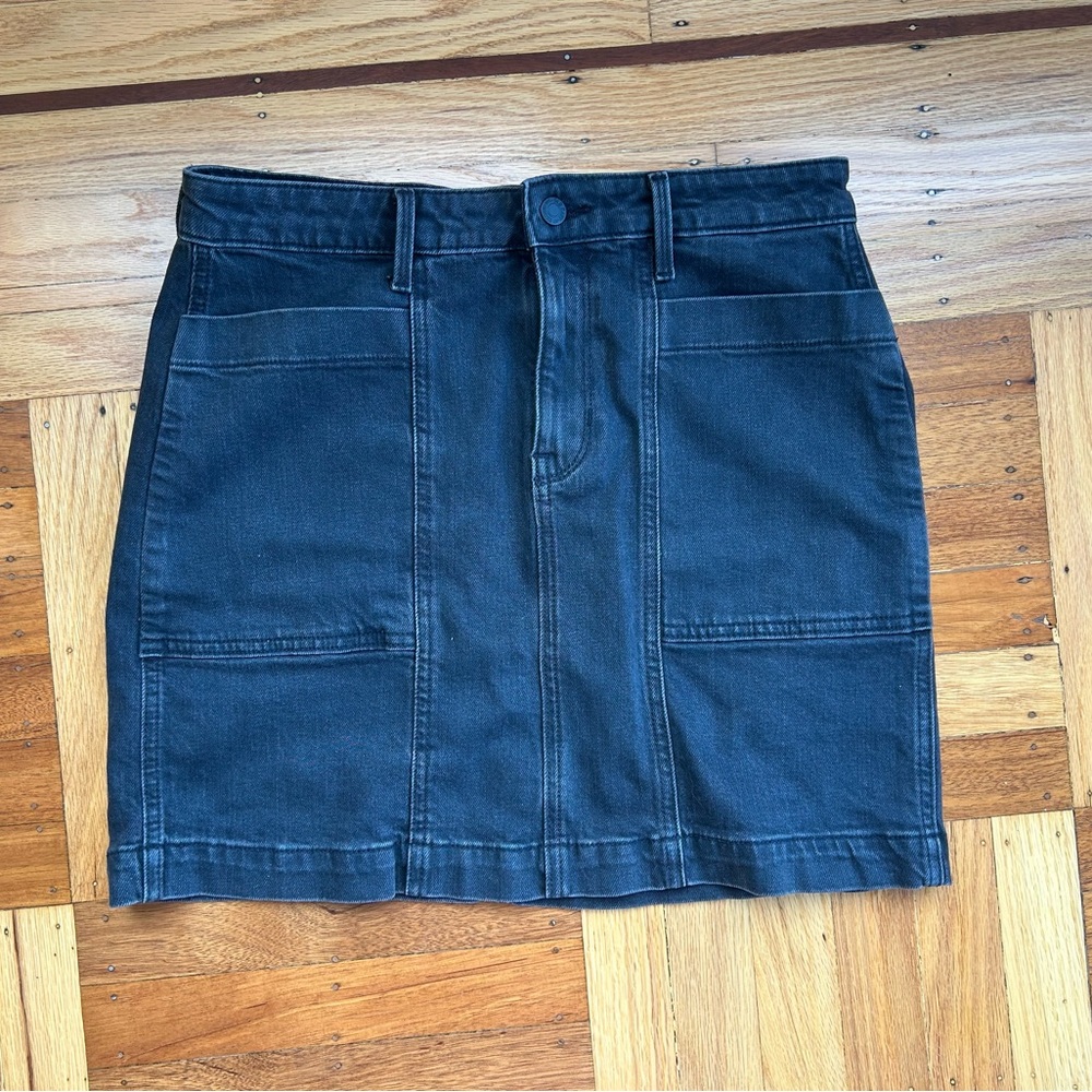 High Waisted Black Utility Skirt